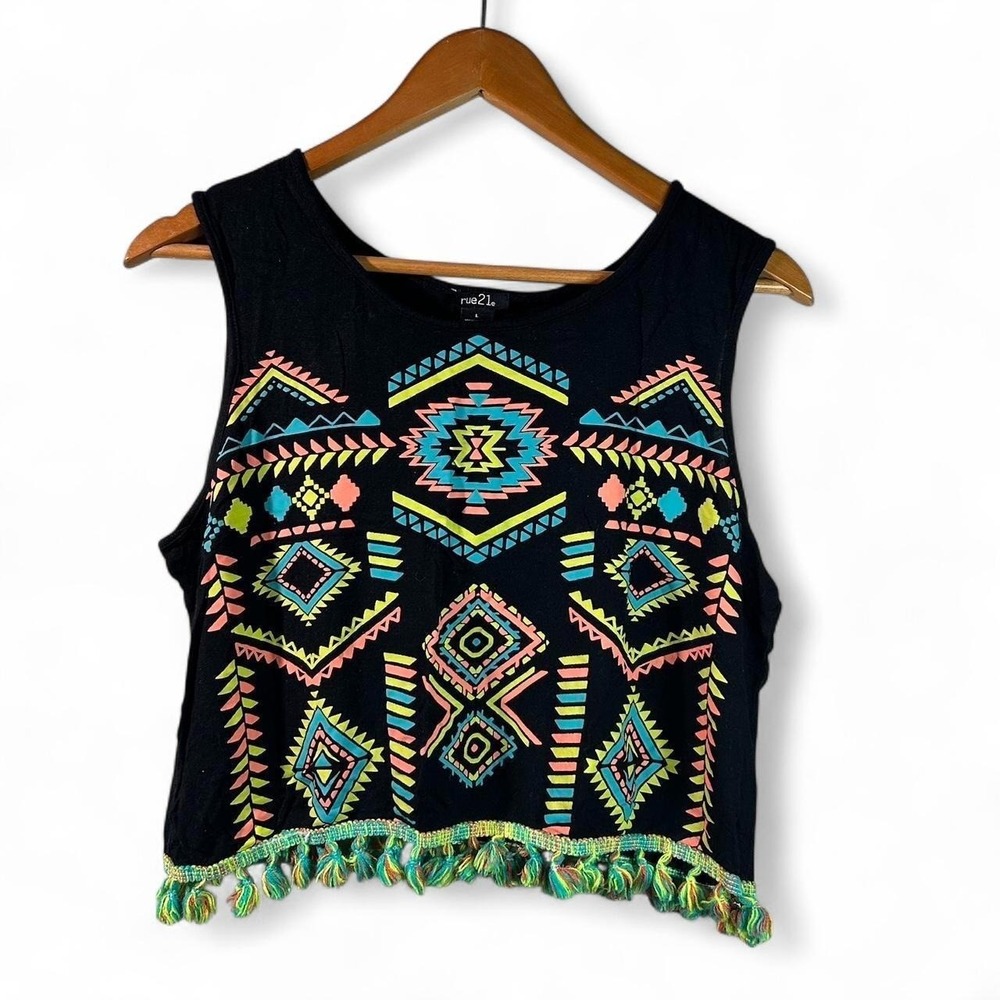 Bohemian Rave Bright Festival Summer Y2k 90s Nostalgia Style 100% Rayon Rue21